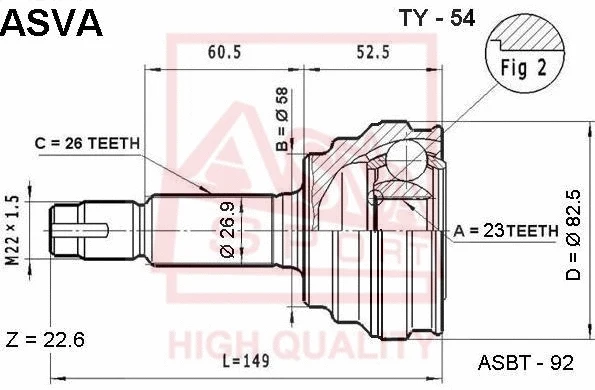 Joint Kit, drive shaft (TY-54)