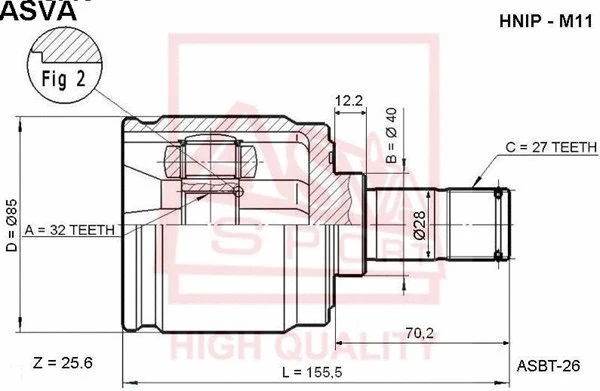 Joint Kit, drive shaft (HNIP-M11)