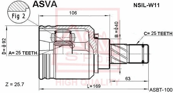 Joint Kit, drive shaft (NSIL-W11)