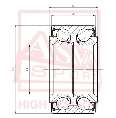 Wheel Bearing (DAC43770042-38)