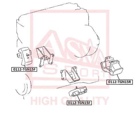 Mounting, engine (0112-TGN15F)