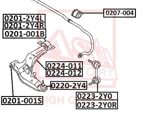 Mounting, control/trailing arm (0201-2Y4L)