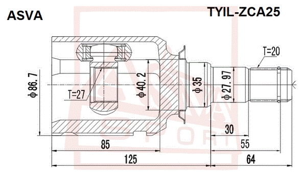 Joint Kit, drive shaft (TYIL-ZCA25)