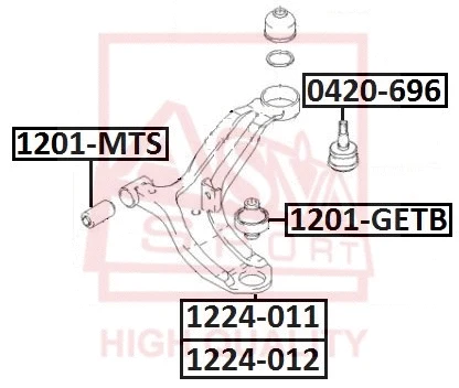 Mounting, control/trailing arm (1201-GETB)