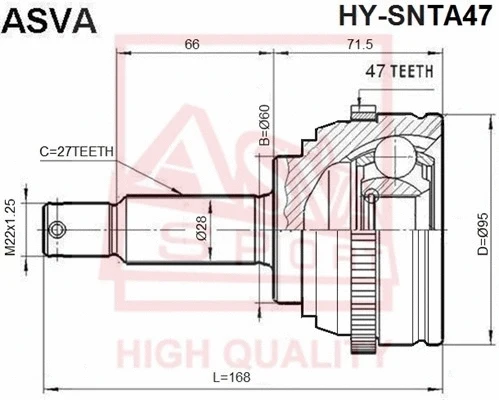 Joint Kit, drive shaft (HY-SNTA47)