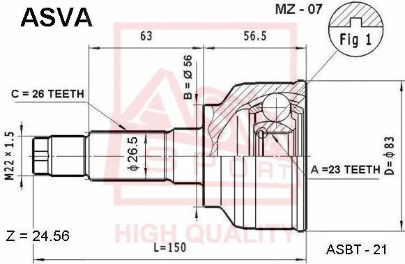 Joint Kit, drive shaft (MZ-07)