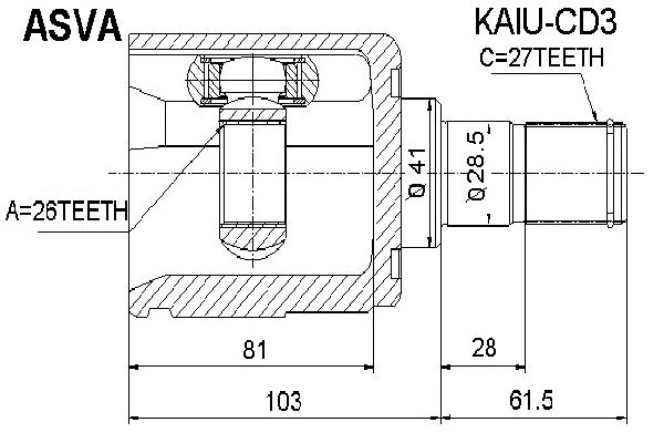 Joint Kit, drive shaft (KAIU-CD3)