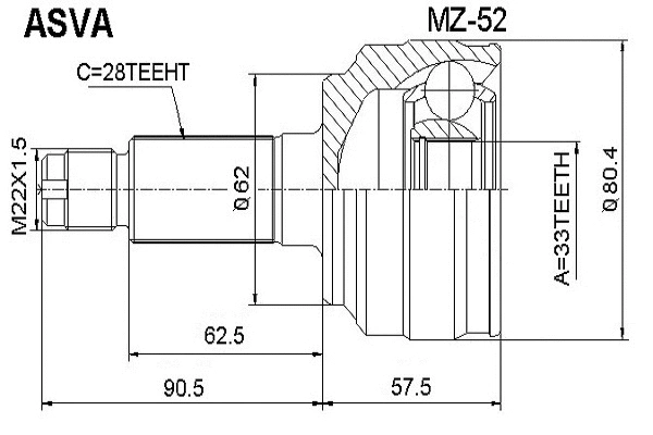 Joint Kit, drive shaft (MZ-52)