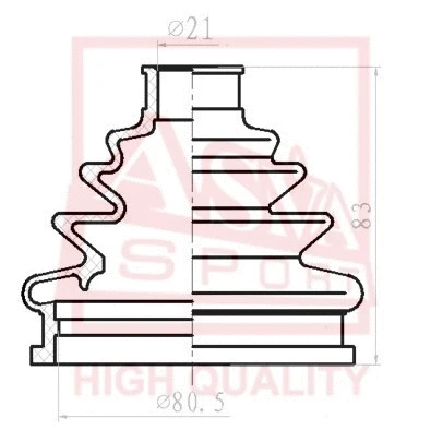 Bellow, drive shaft (ASBT-98)