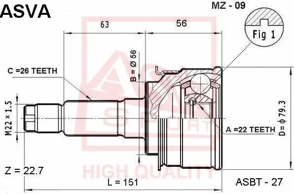 Joint Kit, drive shaft (MZ-09)