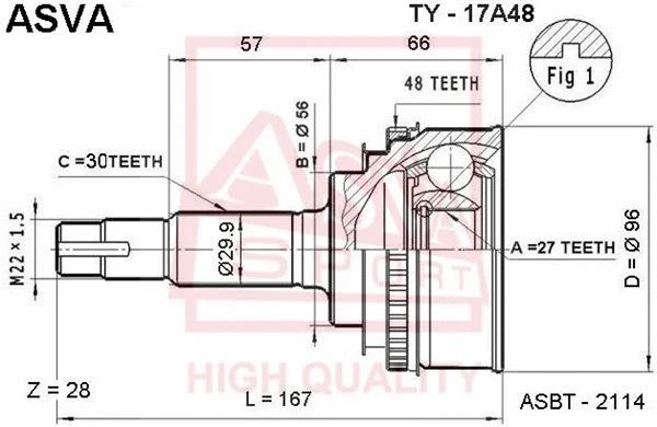 Joint Kit, drive shaft (TY-17A48)