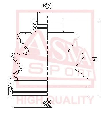 Bellow, drive shaft (ASBT-2042)