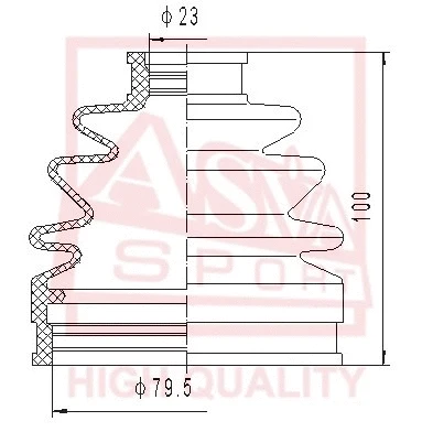 Bellow, drive shaft (ASBT-138)