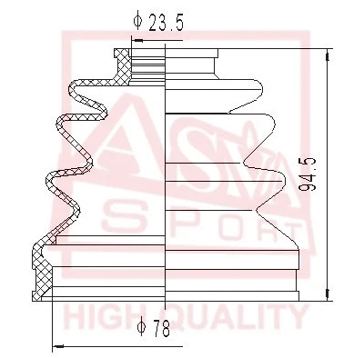 Bellow, drive shaft (ASBT-2127)