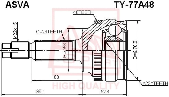 Joint Kit, drive shaft (TY-77A48)