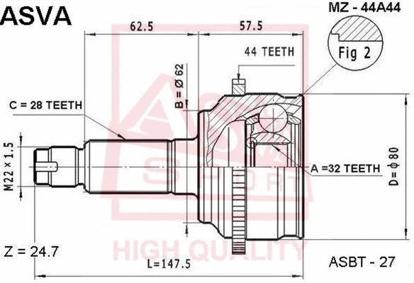 Joint Kit, drive shaft (MZ-44A44)