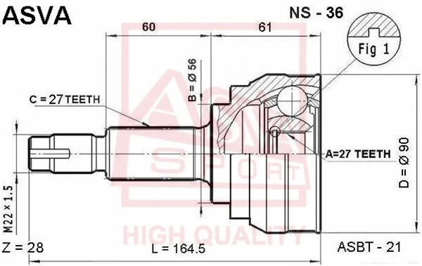 Joint Kit, drive shaft (NS-36)