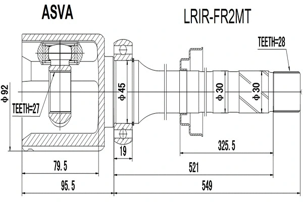 Joint Kit, drive shaft (LRIR-FR2MT)