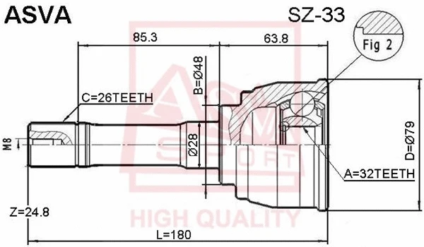 Joint Kit, drive shaft (SZ-33)
