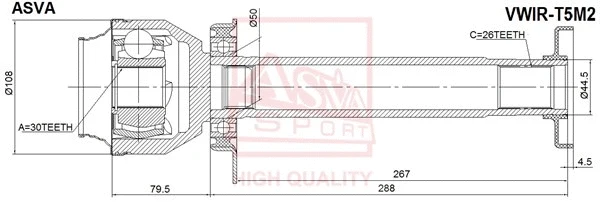 Joint Kit, drive shaft (VWIR-T5M2)