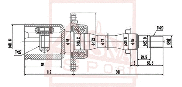Joint Kit, drive shaft (TYIR-ZCA25)