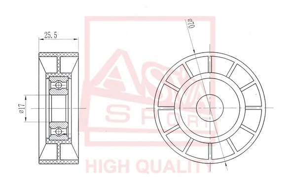 Tensioner Pulley, V-belt (FDBP-011)