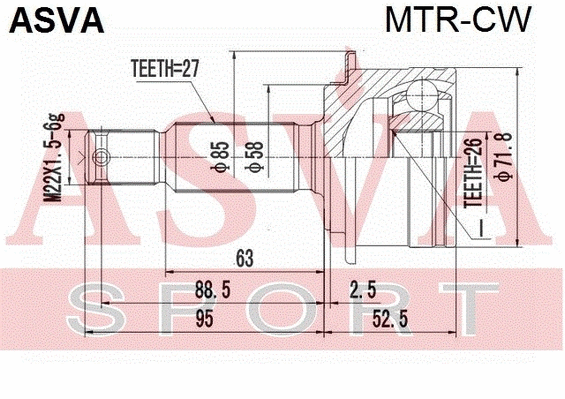 Joint Kit, drive shaft (MTR-CW)