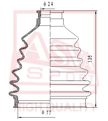 Bellow, drive shaft (ASBT-105)