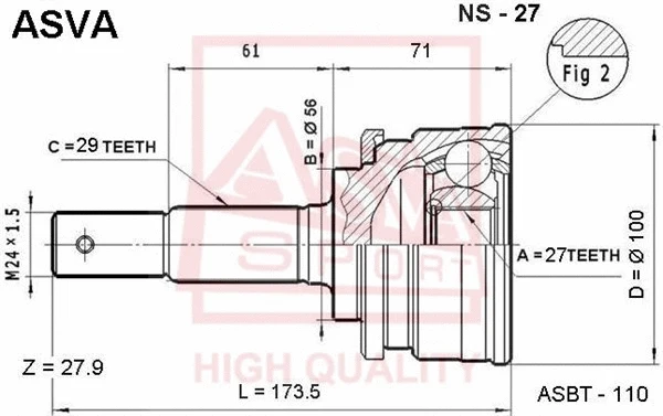 Joint Kit, drive shaft (NS-27)