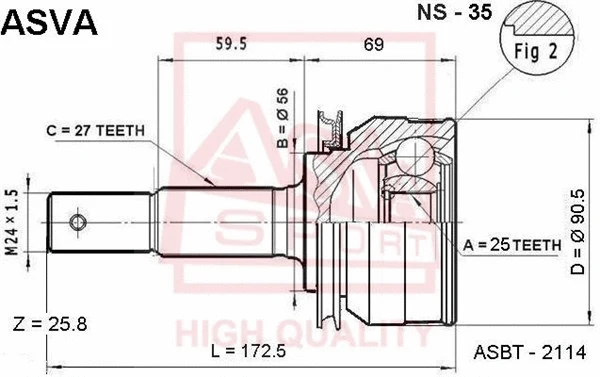 Joint Kit, drive shaft (NS-35)