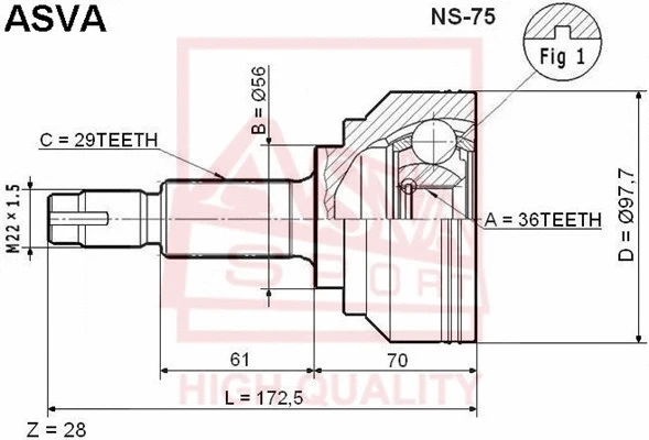 Joint Kit, drive shaft (NS-75)