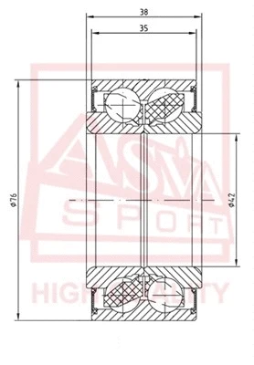 Wheel Bearing (DAC42760038-35)