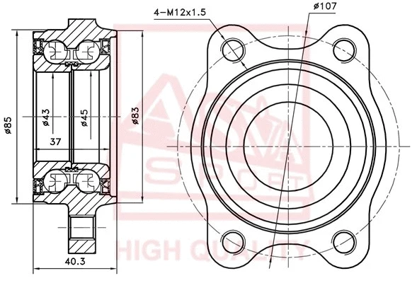 Wheel Hub (ADWH-A6MF85-KIT)