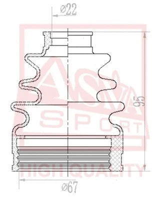 Bellow, drive shaft (ASBT-INCY2)