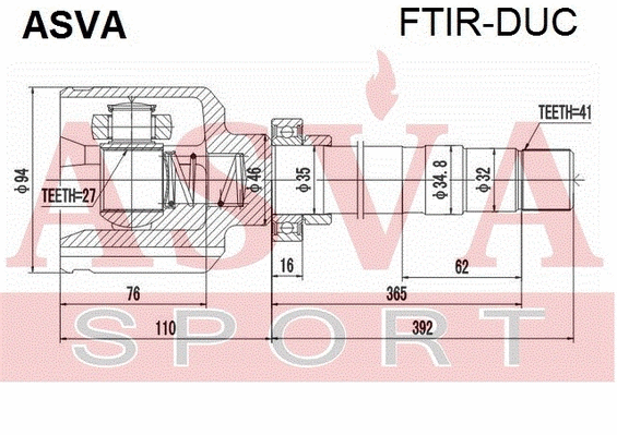 Joint Kit, drive shaft (FTIR-DUC)