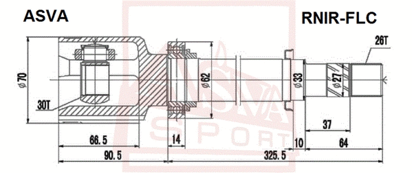 Joint Kit, drive shaft (RNIR-FLC)