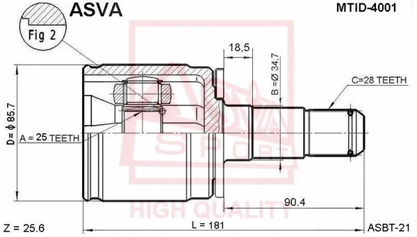 Joint Kit, drive shaft (MTID-4001)