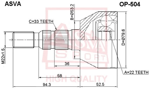 Joint Kit, drive shaft (OP-504)