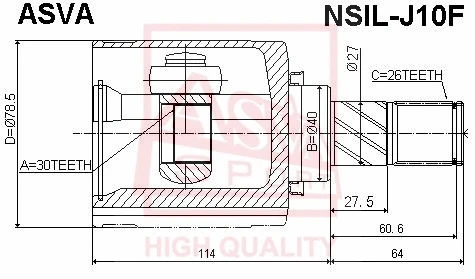 Joint Kit, drive shaft (NSIL-J10F)