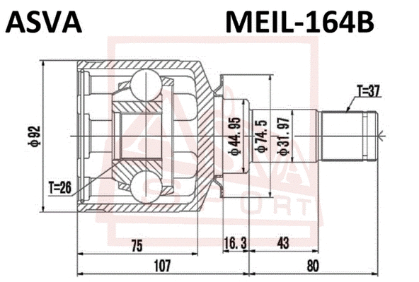 Joint Kit, drive shaft (MEIL-164B)