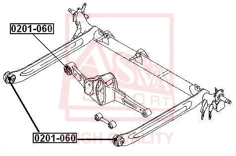 Mounting, control/trailing arm (0201-060)