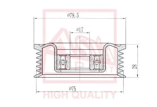 Tensioner Pulley, V-belt (MZBP-008)