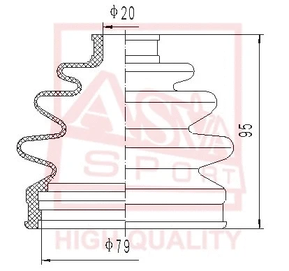 Bellow, drive shaft (ASBT-FF2)