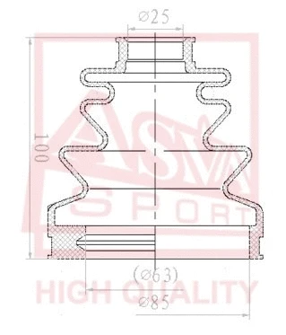 Bellow, drive shaft (ASBT-2147)
