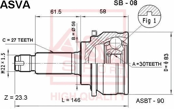 Joint Kit, drive shaft (SB-08)