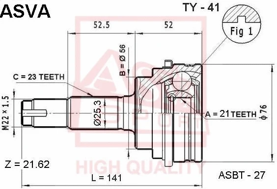 Joint Kit, drive shaft (TY-41)