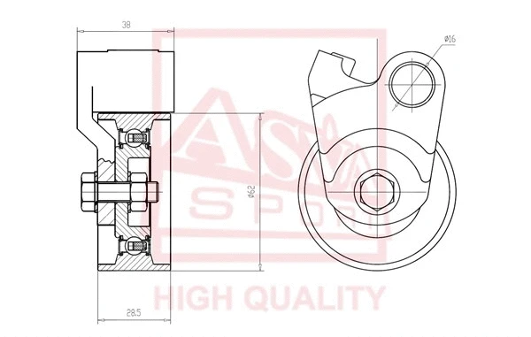 Tensioner Pulley, V-belt (TYBP-042)