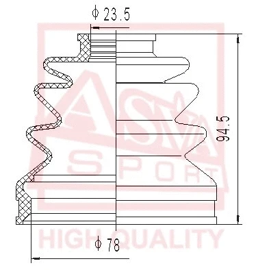 Bellow, drive shaft (ASBT-2095)