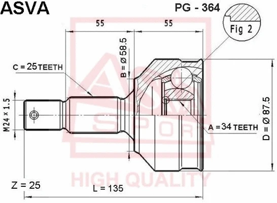 Joint Kit, drive shaft (PG-364)