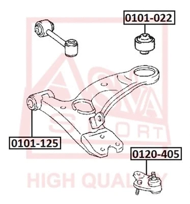 Mounting, control/trailing arm (0101-125)